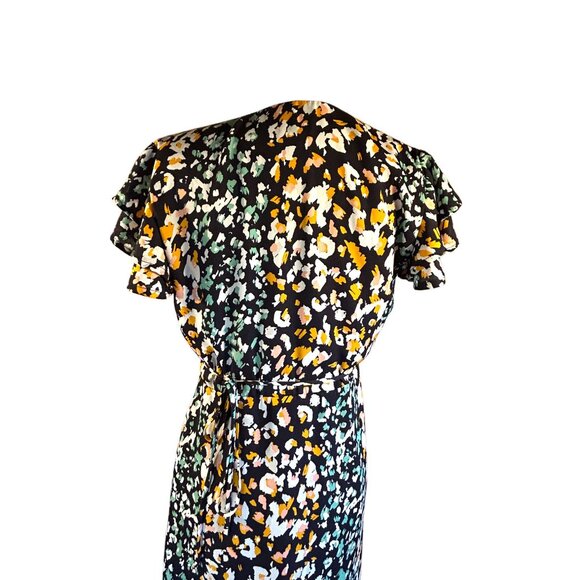 Blue Rain Womens Wrap Dress Small Multicolor Floral Short Sleeve Lightweight - Picture 9 of 12